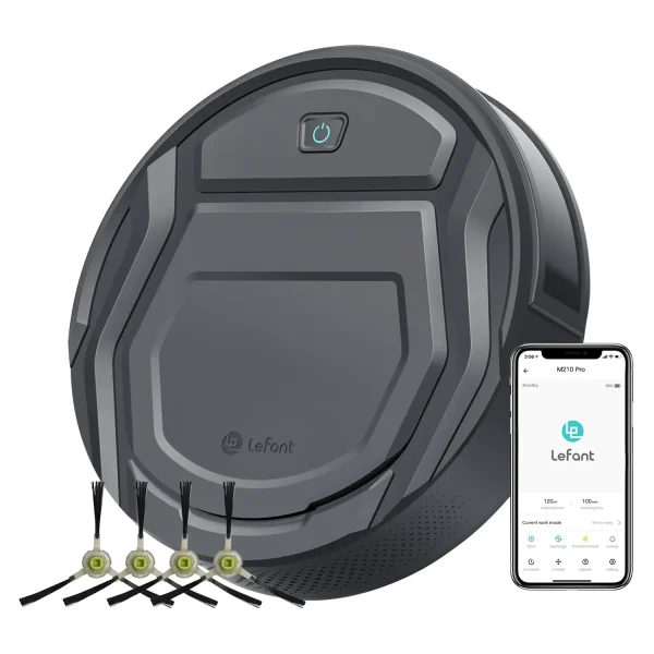 Lefant M210Pro Robot Vacuum Cleaner Suck and Sweep 2-in-1 Mini App/Google/Alexa Control 6 Cleaning Modes for Pet Hair Hard Floor