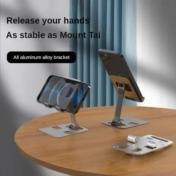 Portable Aluminum Alloy Phone Tablet Holder For iPad MiPad Samsung Tab MatePad Stand Mount Adjustable Flexible Mobile Stand