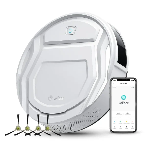 Lefant M210 Pro Robot Vacuum Cleaner, 2200Pa Powerful Suction, 120 Mins Runtime, Automatic Self-Charging,Wi-Fi/App/Alexa Control