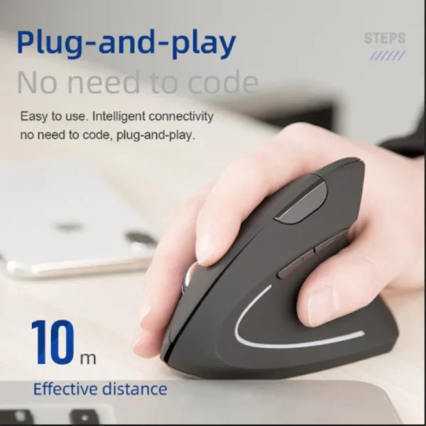 2.4G Wireless Mouse Vertical Game Mouse Ergonomics 1600DPI PC Laptop Office Mini Game Mouse